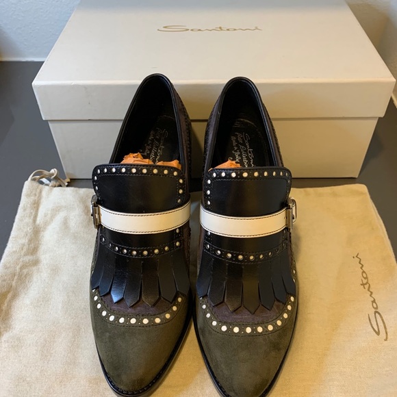 SANTONI 💚MADE IN ITALY💚 SIZE 7,5 - Picture 1 of 3